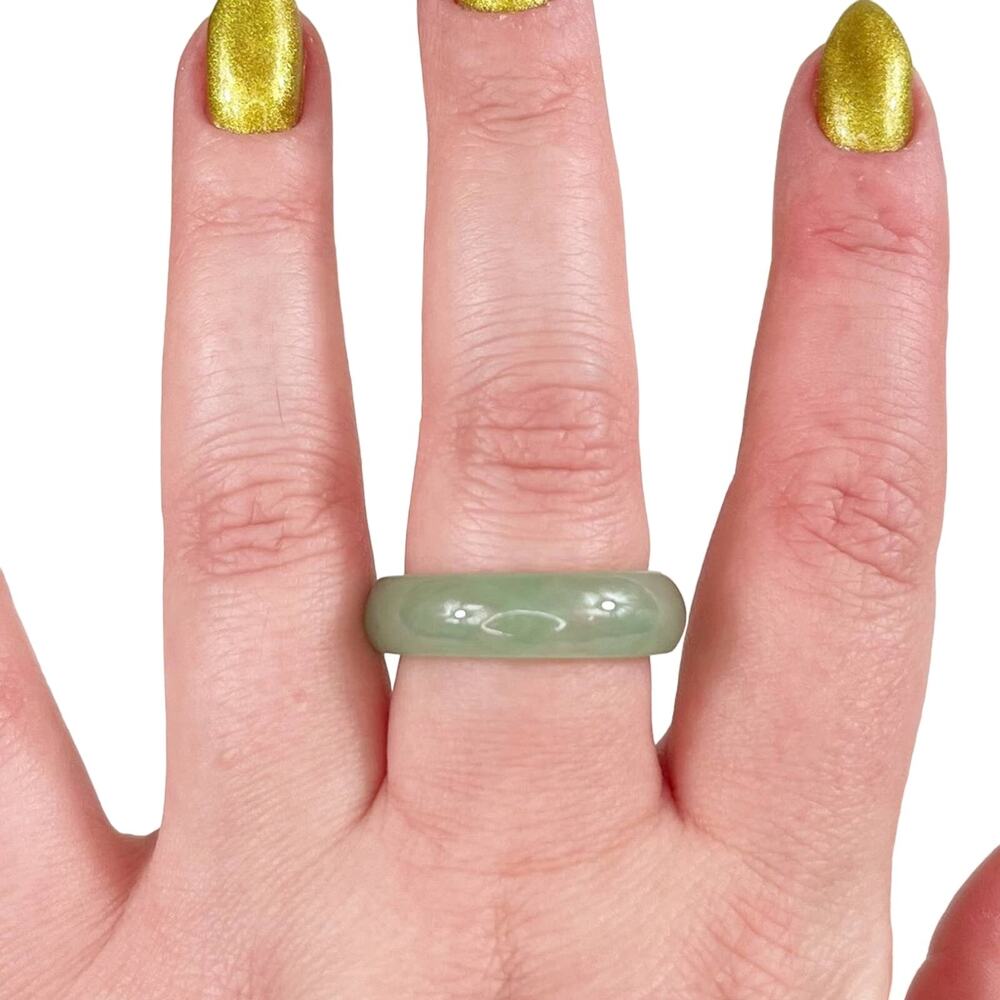 Green Polished Aventurine Gemstone Ring Jewelry 11.5‎ Boho Classic